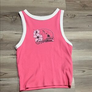 Hollister Bright Pink Top with White Accents